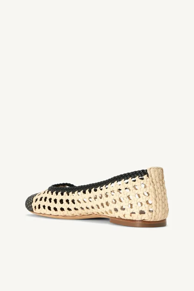 STAUD Mules and Flats NELL CROCHET BALLERINA Cream Black 8211 Women STAUD Mules and Flats NELL CROCHET BALLERINA Cream Black 8211 Women