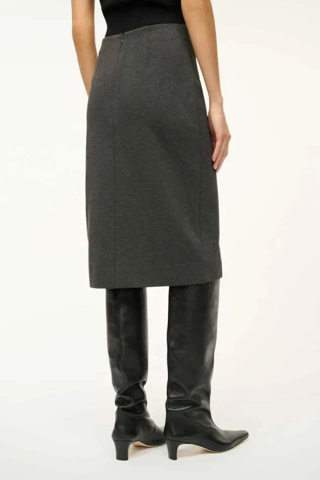 STAUD Skirts PASCALE PENCIL SKIRT Heather Grey 8211 Women STAUD Skirts PASCALE PENCIL SKIRT Heather Grey 8211 Women