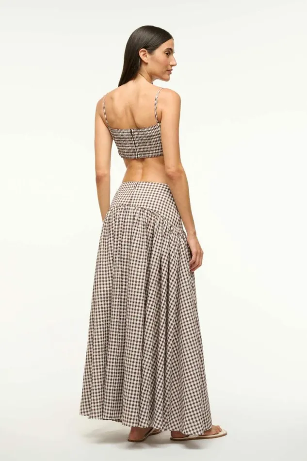 STAUD Swim FEDERICO TANK Dark Chocolate Gingham 8211 Women STAUD Swim FEDERICO TANK Dark Chocolate Gingham 8211 Women