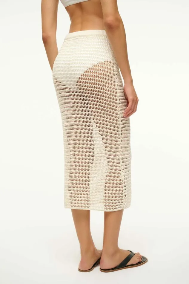 STAUD Swim INES COVERUP SKIRT Ivory 8211 Women STAUD Swim INES COVERUP SKIRT Ivory 8211 Women