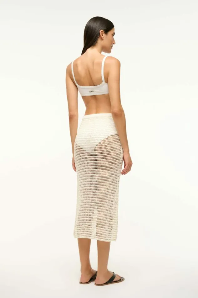 STAUD Swim INES COVERUP SKIRT Ivory 8211 Women STAUD Swim INES COVERUP SKIRT Ivory 8211 Women