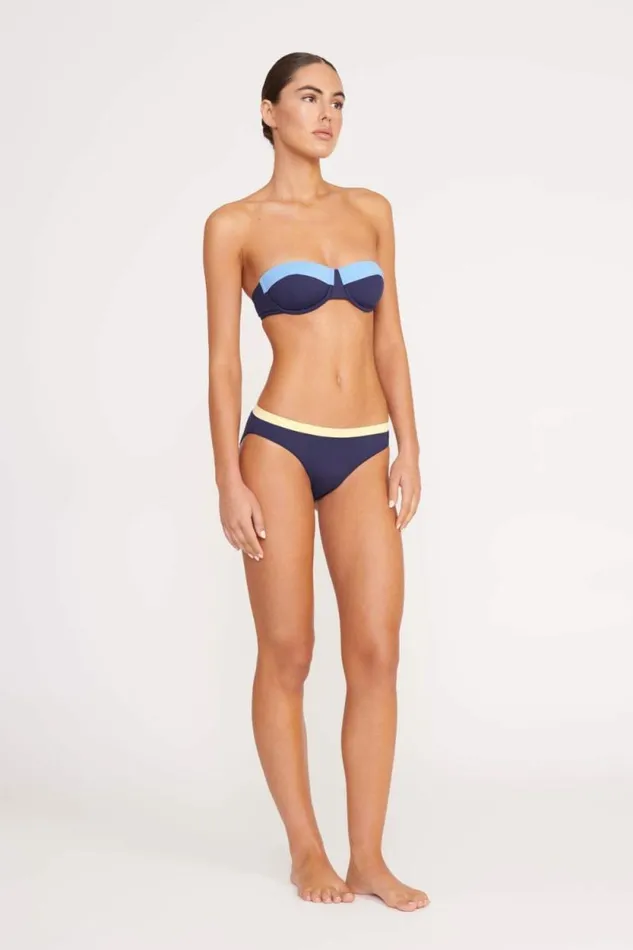 STAUD Swim JO BALCONETTE BIKINI TOP Navy Colorblock 8211 Women STAUD Swim JO BALCONETTE BIKINI TOP Navy Colorblock 8211 Women