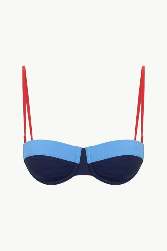 STAUD Swim JO BALCONETTE BIKINI TOP Navy Colorblock 8211 Women STAUD Swim JO BALCONETTE BIKINI TOP Navy Colorblock 8211 Women