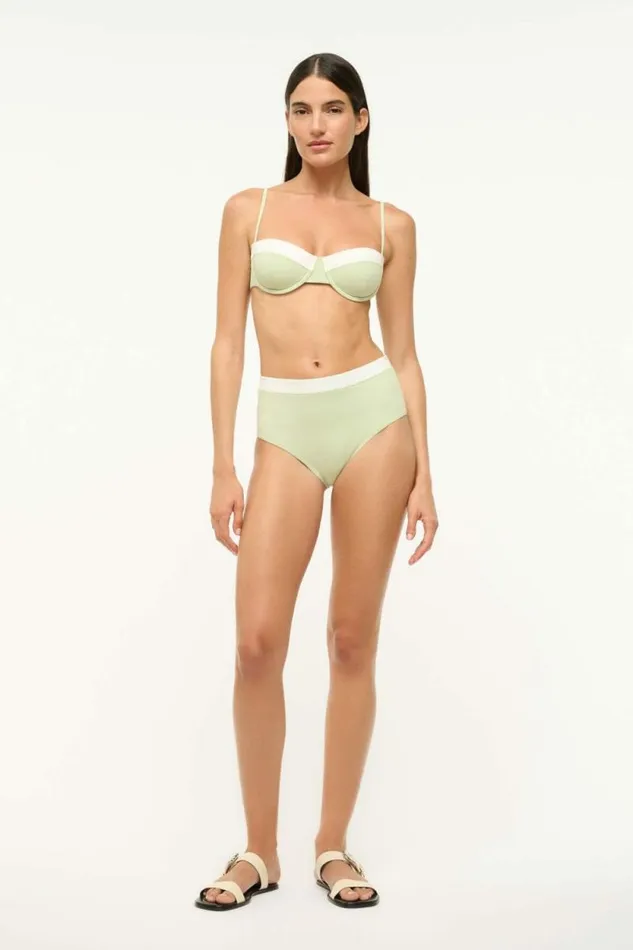 STAUD Swim JO BALCONETTE BIKINI TOP Pale Jade White 8211 Women STAUD Swim JO BALCONETTE BIKINI TOP Pale Jade White 8211 Women