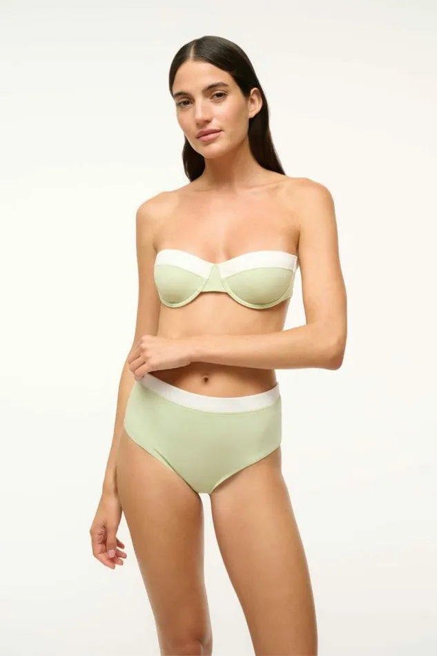 STAUD Swim JO BALCONETTE BIKINI TOP Pale Jade White 8211 Women STAUD Swim JO BALCONETTE BIKINI TOP Pale Jade White 8211 Women