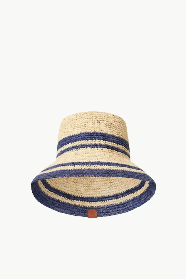 STAUD Swim RITA BUCKET HAT Natural Navy 8211 Women STAUD Swim RITA BUCKET HAT Natural Navy 8211 Women