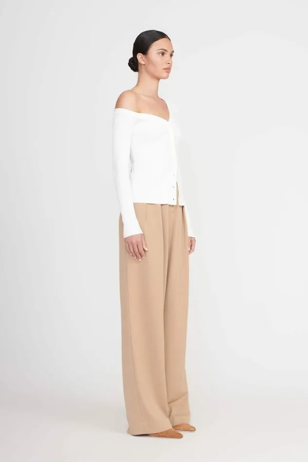 STAUD Tops CRAFTSMAN SWEATER Ivory 8211 Women STAUD Tops CRAFTSMAN SWEATER Ivory 8211 Women
