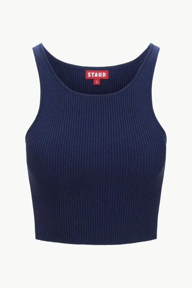 STAUD Tops IBISCO CROPPED TANK Navy 8211 Women STAUD Tops IBISCO CROPPED TANK Navy 8211 Women