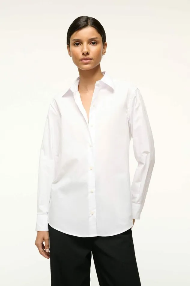STAUD Tops ROXBURY POPLIN SHIRT White 8211 Women STAUD Tops ROXBURY POPLIN SHIRT White 8211 Women