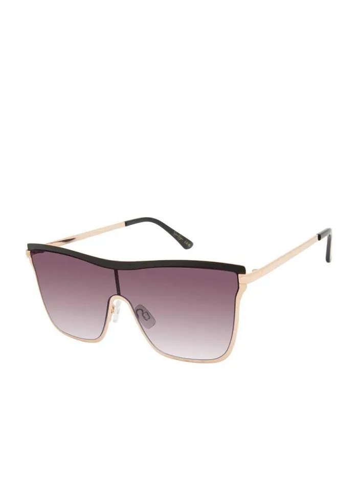 Sunglasses Accessories Jessica Simpson Chic Metal Square Shield Sunglasses In Black and Gold Sunglasses Accessories Jessica Simpson Chic Metal Square Shield Sunglasses In Black and Gold