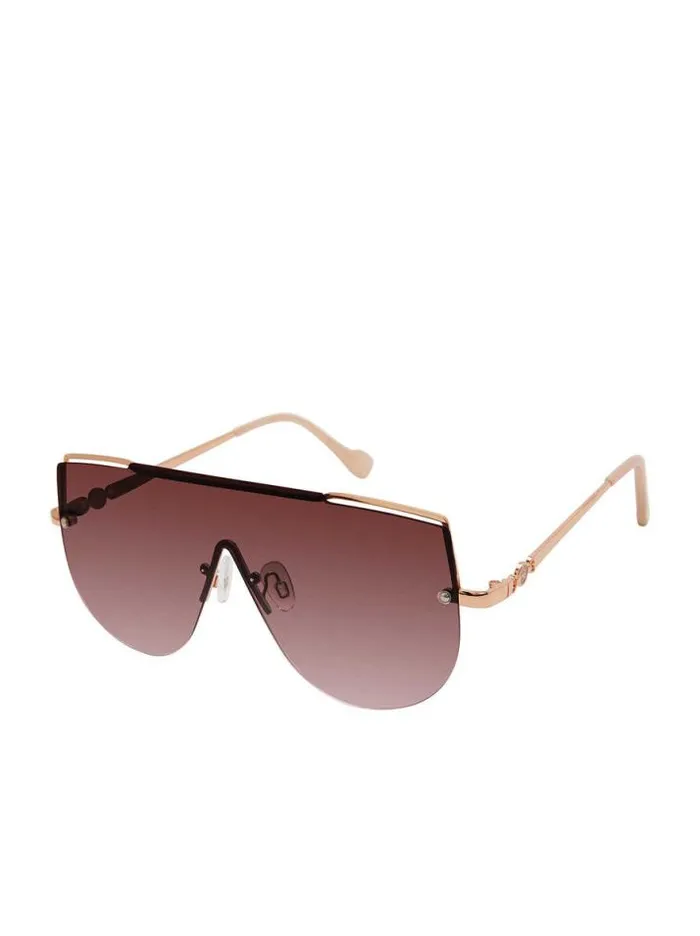 Sunglasses Accessories Jessica Simpson Metal Aviator Shield Sunglasses In Rose Gold