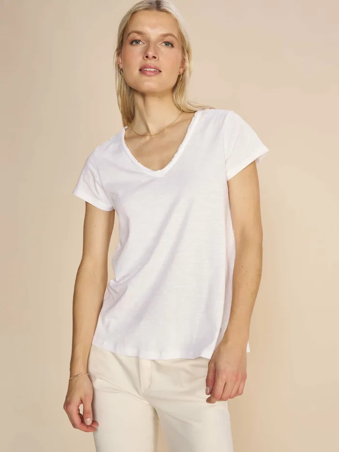 Tees MOS MOSH Women MMTulli VSS Basic Tee White Tees MOS MOSH Women MMTulli VSS Basic Tee White
