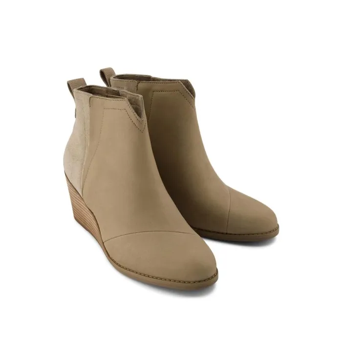 Toms Boots and Booties Clare Wedge Boot Dune Nubuck Leather Suede 8211 Women Toms Boots and Booties Clare Wedge Boot Dune Nubuck Leather Suede 8211 Women