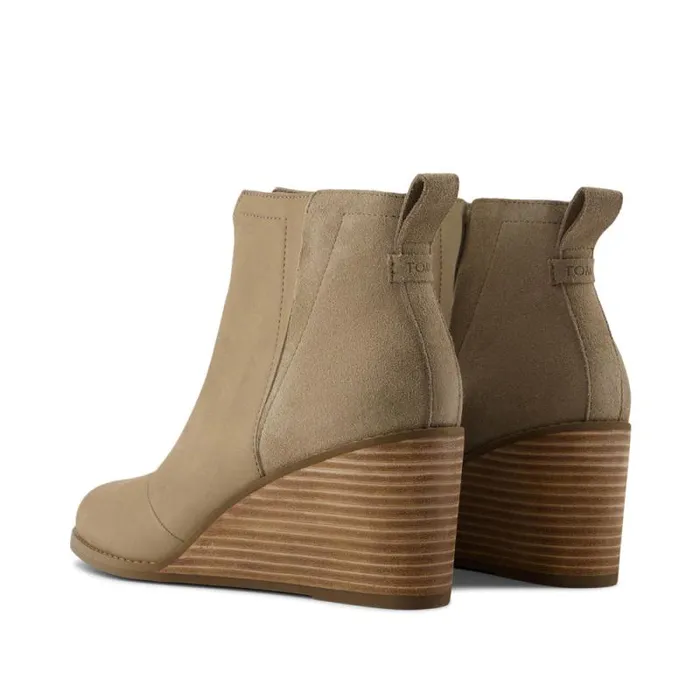 Toms Boots and Booties Clare Wedge Boot Dune Nubuck Leather Suede 8211 Women Toms Boots and Booties Clare Wedge Boot Dune Nubuck Leather Suede 8211 Women