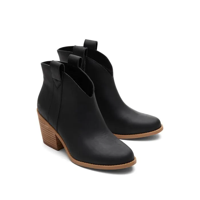 Toms Boots and Booties Constance Heeled Boot Black Leather 8211 Women Toms Boots and Booties Constance Heeled Boot Black Leather 8211 Women