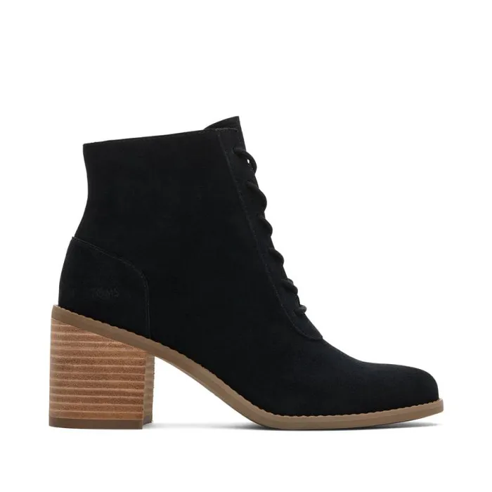 Toms Boots and Booties Evelyn Heeled Boot Suede Black 8211 Women