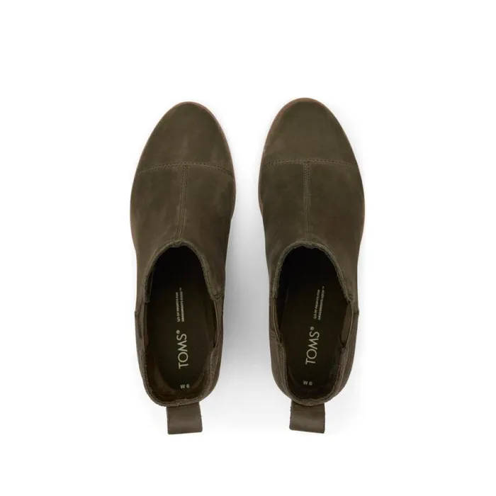 Toms Boots and Booties Everly Heeled Boot Olive Nubuck 8211 Women Toms Boots and Booties Everly Heeled Boot Olive Nubuck 8211 Women