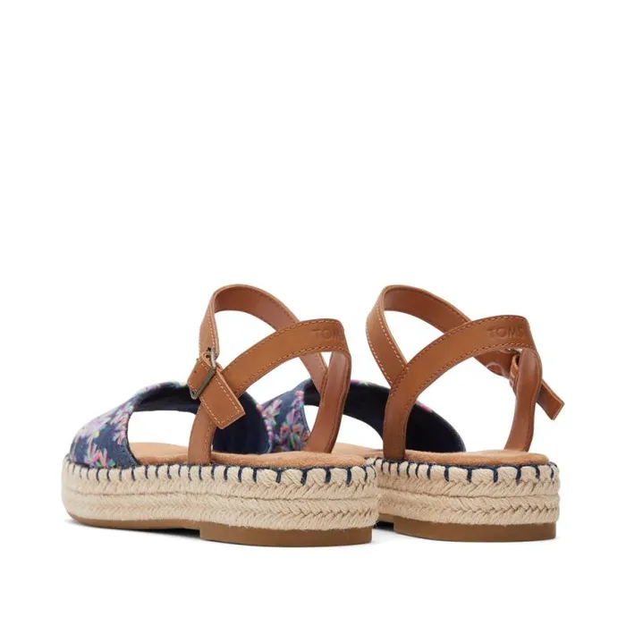 Toms Espadrilles Abby Flatform Espadrille Sandal Navy Floral Embroidered 8211 Women Toms Espadrilles Abby Flatform Espadrille Sandal Navy Floral Embroidered 8211 Women