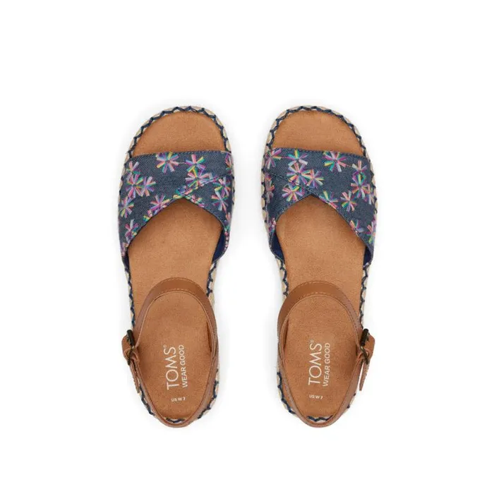 Toms Espadrilles Abby Flatform Espadrille Sandal Navy Floral Embroidered 8211 Women Toms Espadrilles Abby Flatform Espadrille Sandal Navy Floral Embroidered 8211 Women