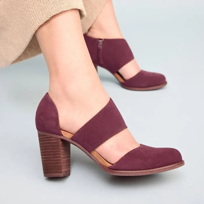 Toms Heels and Wedges Milan Closed Toe Heel Blackberry 8211 Women Toms Heels and Wedges Milan Closed Toe Heel Blackberry 8211 Women