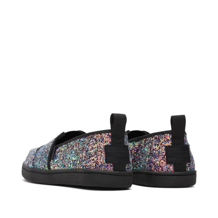 Toms TOMS Classics Alpargata Kids Shoe Black Chunky Glitter 8211 KidsWomen Toms TOMS Classics Alpargata Kids Shoe Black Chunky Glitter 8211 KidsWomen