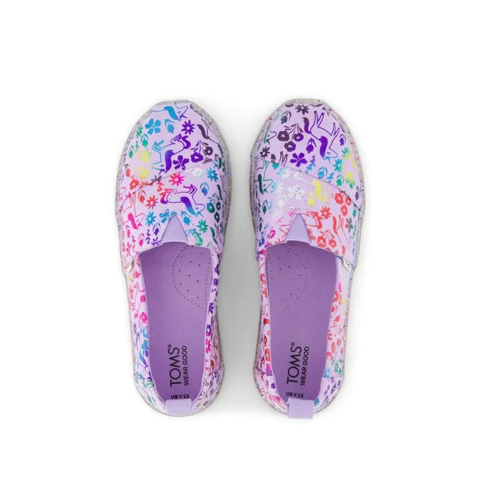 Toms TOMS Classics Alpargata Kids Shoe Rainbow Unicorns 8211 WomenKids Toms TOMS Classics Alpargata Kids Shoe Rainbow Unicorns 8211 WomenKids