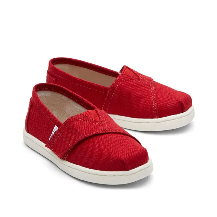 Toms TOMS Classics Alpargata Toddler Shoe Red Canvas 8211 WomenKids Toms TOMS Classics Alpargata Toddler Shoe Red Canvas 8211 WomenKids