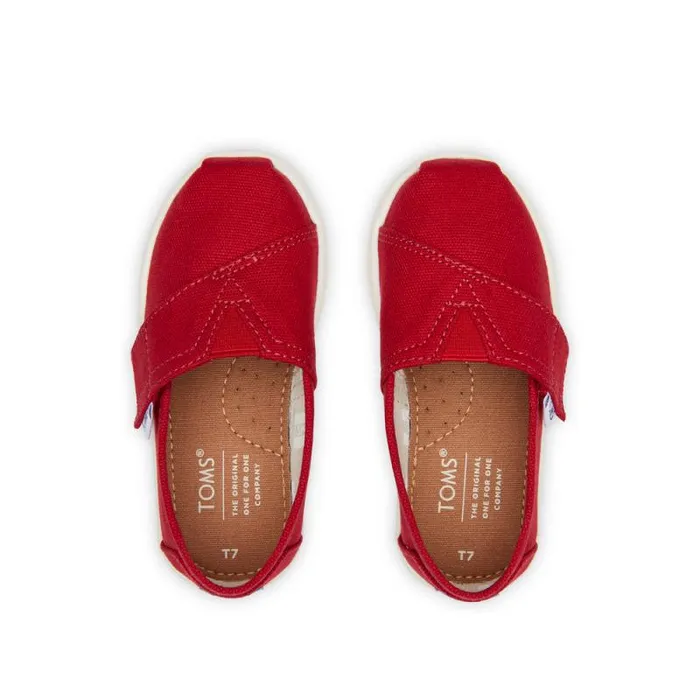 Toms TOMS Classics Alpargata Toddler Shoe Red Canvas 8211 WomenKids Toms TOMS Classics Alpargata Toddler Shoe Red Canvas 8211 WomenKids