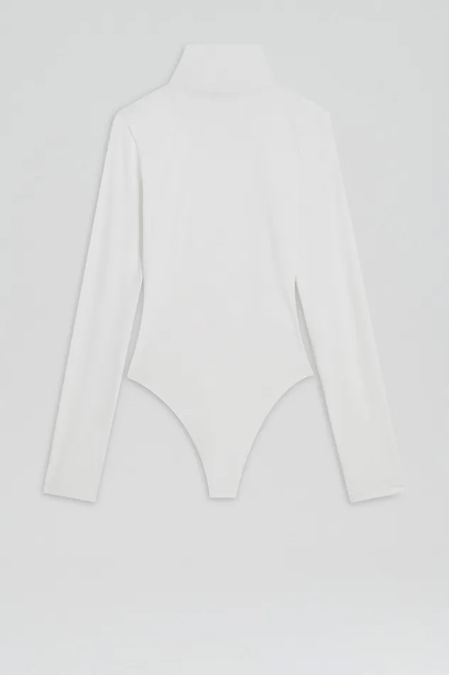 Tops Women Scanlan Theodore TURTLE NECK BODYSUIT WHITE Tops Women Scanlan Theodore TURTLE NECK BODYSUIT WHITE