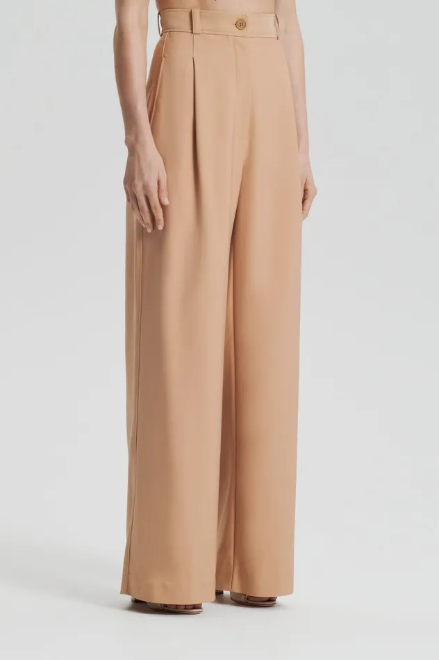 Trousers Scanlan Theodore Women PLEAT DRAPE LEG TROUSER CAMEL Trousers Scanlan Theodore Women PLEAT DRAPE LEG TROUSER CAMEL