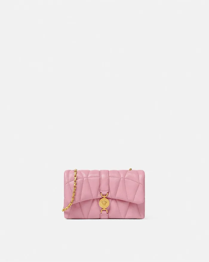 Versace Shoulder and Crossbody Women Kleio Quilted Mini Bag Pink