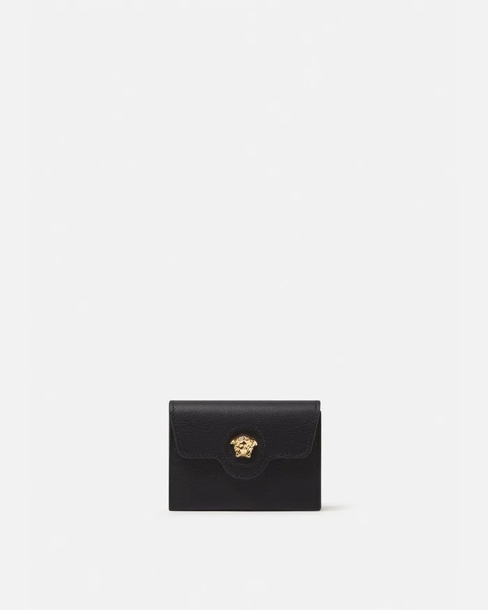 Versace Wallets Women La Medusa Card Holder Black