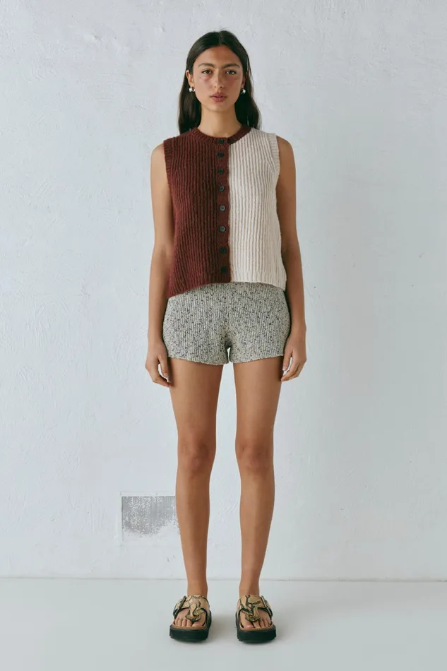 VRG GRL Bridgette Knit Vest Splice Women Sleeveless VRG GRL Bridgette Knit Vest Splice Women Sleeveless