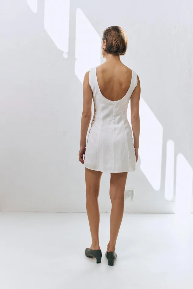 VRG GRL Discoteca Mini Dress White Women Mini Dresses VRG GRL Discoteca Mini Dress White Women Mini Dresses