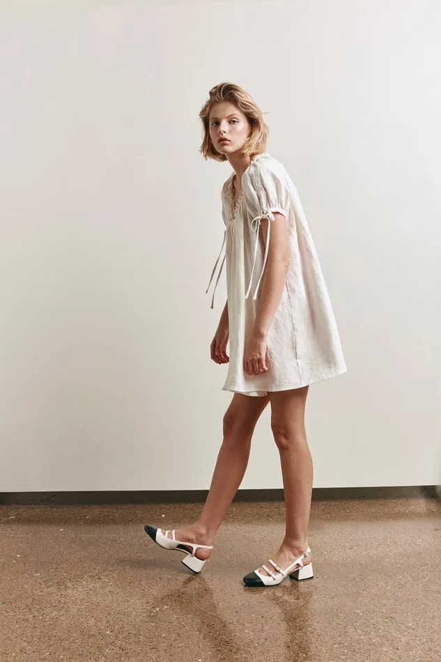 VRG GRL Evelyn Linen Mini Dress White Women Mini Dresses VRG GRL Evelyn Linen Mini Dress White Women Mini Dresses