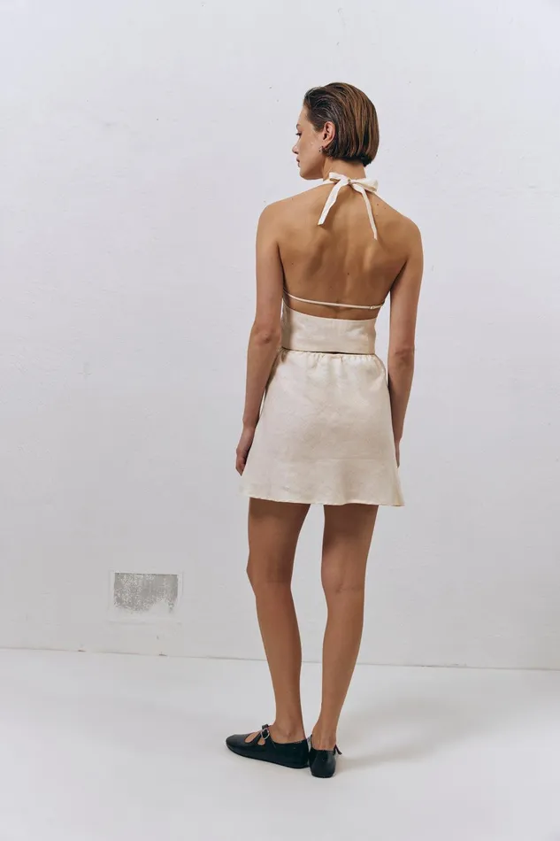 VRG GRL Los Cabos Linen Vest Cream Women Sleeveless VRG GRL Los Cabos Linen Vest Cream Women Sleeveless