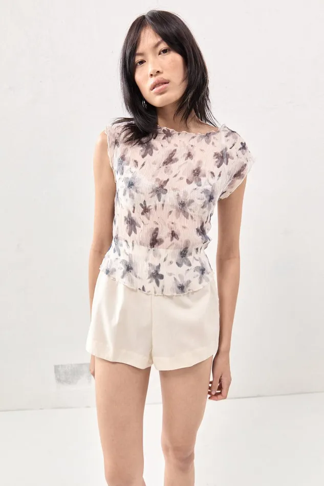 VRG GRL Retrofuture Top Charcoal Women Short Sleeve VRG GRL Retrofuture Top Charcoal Women Short Sleeve