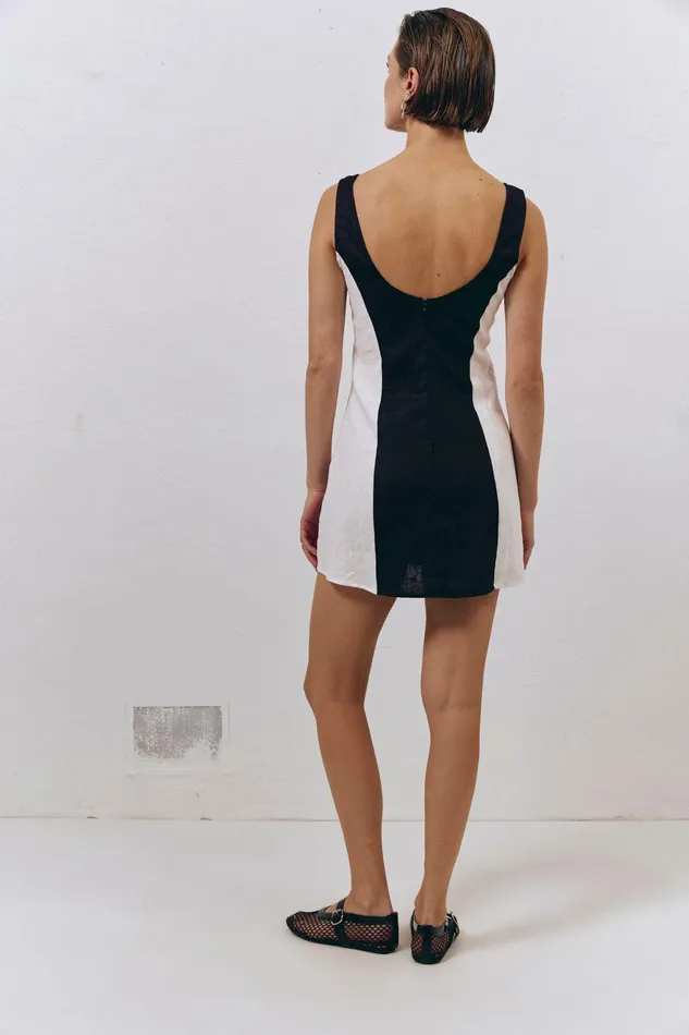 VRG GRL Saskia Linen Mini Dress Black Women Mini Dresses VRG GRL Saskia Linen Mini Dress Black Women Mini Dresses