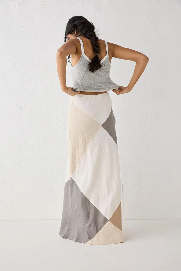 VRG GRL Valencia Bias Cut Linen Maxi Skirt Charcoal Women Skirts VRG GRL Valencia Bias Cut Linen Maxi Skirt Charcoal Women Skirts
