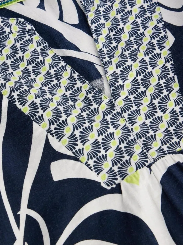 Women Ash Linen Blend Top Navy Print White Stuff Tops and Tees Women Ash Linen Blend Top Navy Print White Stuff Tops and Tees