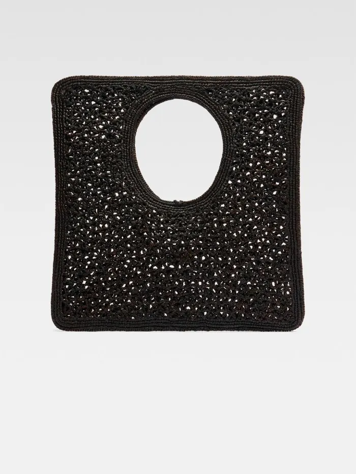 Women Baskets and Totebags JACQUEMUS The Spiaggia Square Bag Black Women Baskets and Totebags JACQUEMUS The Spiaggia Square Bag Black