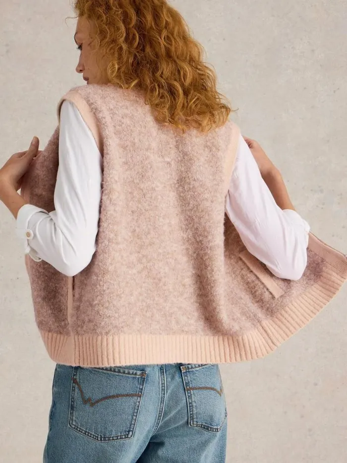 Women BECKY BOUCLE GILET Light Natural White Stuff Knitwear Women BECKY BOUCLE GILET Light Natural White Stuff Knitwear
