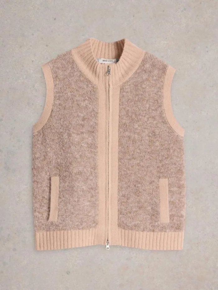 Women BECKY BOUCLE GILET Light Natural White Stuff Knitwear Women BECKY BOUCLE GILET Light Natural White Stuff Knitwear