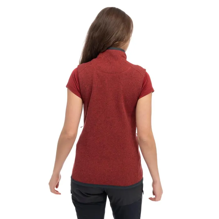Women Bergans Of Norway Vests Kamphaug Knitted Vest Chianti Red