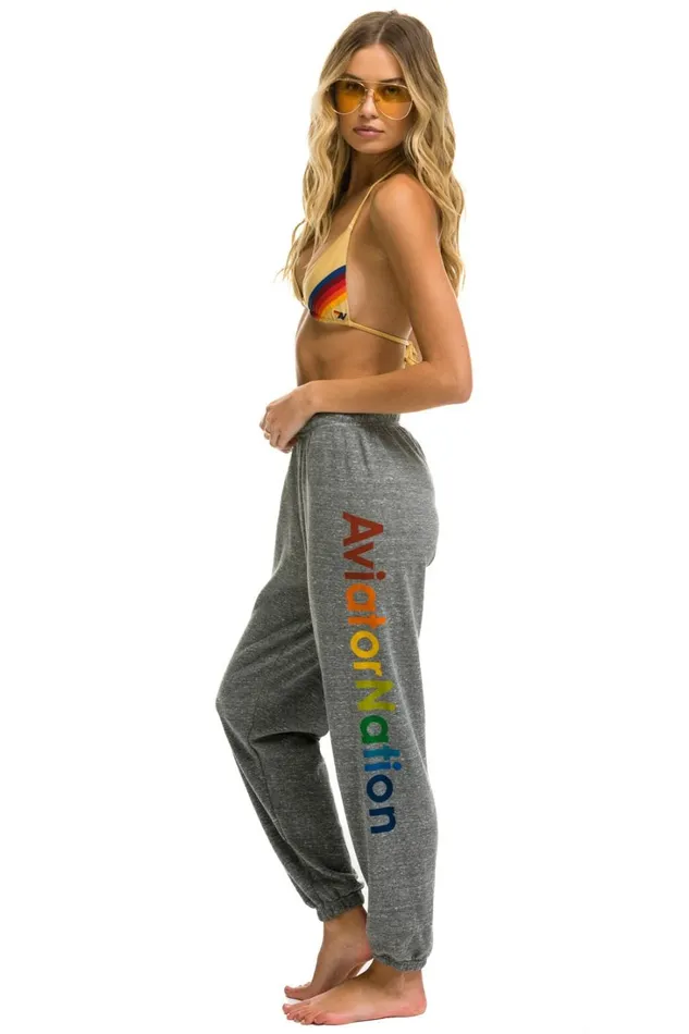 Women Bottoms Aviator Nation AVIATOR NATION SWEATPANTS 8211 HEATHER GREY