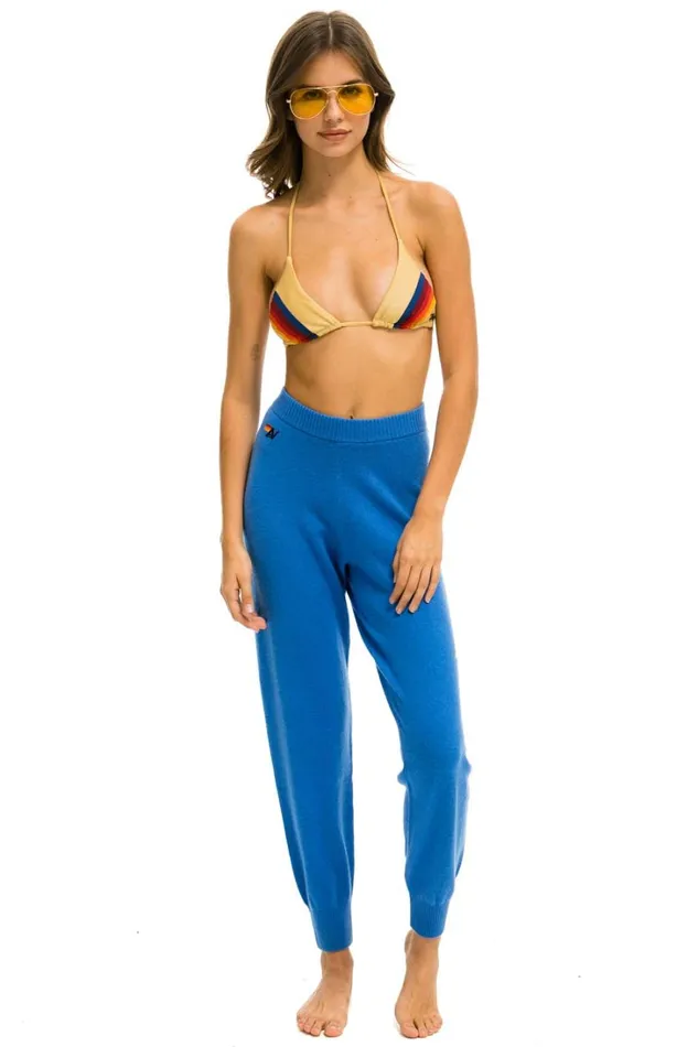 Women Bottoms Aviator Nation BOLT CASHMERE LIGHT SWEATER PANT 8211 VINTAGE BLUE GOLD BOLT Women Bottoms Aviator Nation BOLT CASHMERE LIGHT SWEATER PANT 8211 VINTAGE BLUE GOLD BOLT
