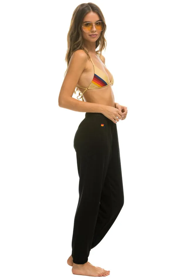 Women Bottoms Aviator Nation BOLT STITCH SWEATPANTS 8211 BLACK WHITE Women Bottoms Aviator Nation BOLT STITCH SWEATPANTS 8211 BLACK WHITE