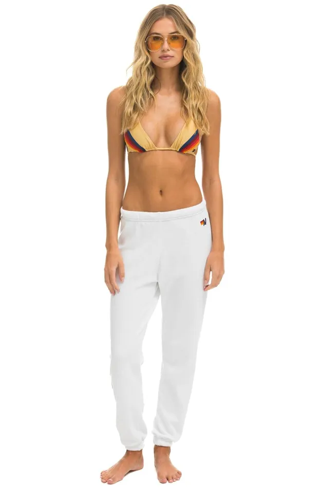 Women Bottoms Aviator Nation LOCALS ONLY SWEATPANTS 8211 WHITE Women Bottoms Aviator Nation LOCALS ONLY SWEATPANTS 8211 WHITE