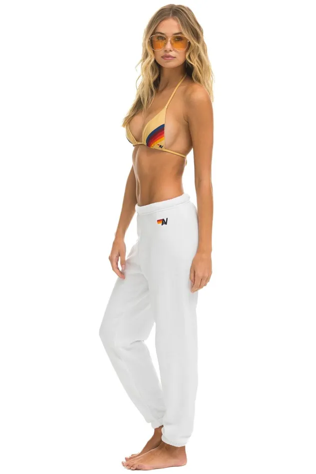 Women Bottoms Aviator Nation LOCALS ONLY SWEATPANTS 8211 WHITE Women Bottoms Aviator Nation LOCALS ONLY SWEATPANTS 8211 WHITE