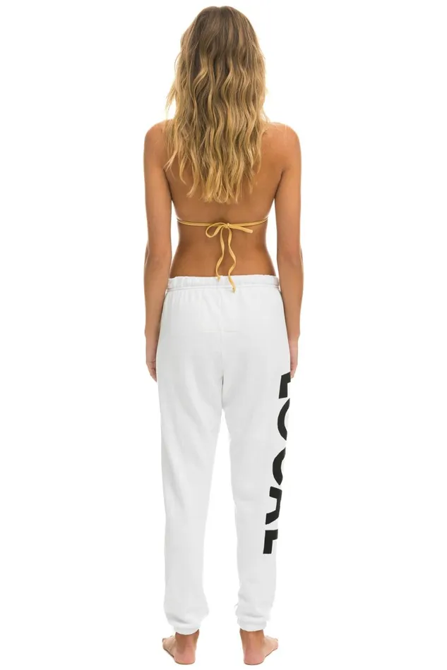Women Bottoms Aviator Nation LOCALS ONLY SWEATPANTS 8211 WHITE Women Bottoms Aviator Nation LOCALS ONLY SWEATPANTS 8211 WHITE